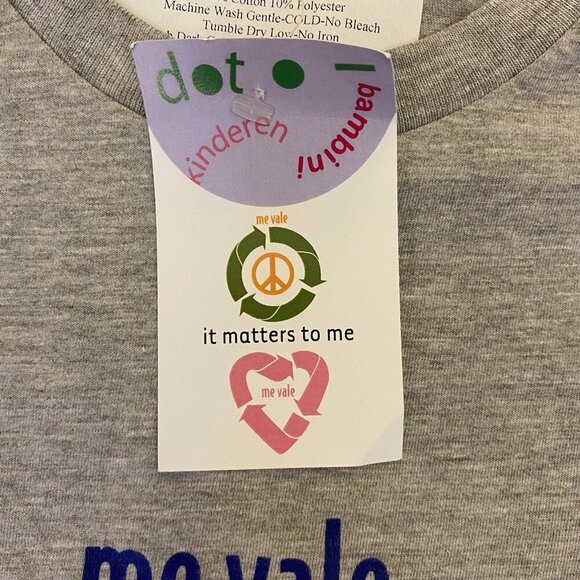 Dot Boys Me Vale Long Sleeves T-Shirt Size L Heather Gray Crew Neck Logo NWT $26 - Picture 9 of 9